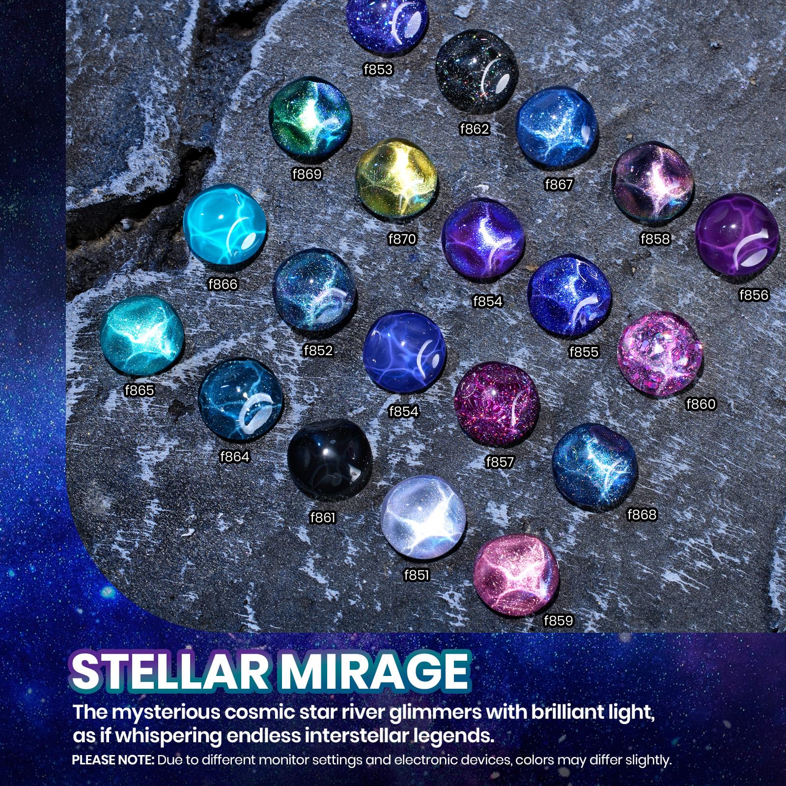 Beetles Stellar Mirage  - 20 Colors Fall Halloween Jelly Cat Eye Color Changing Gel Polish Set