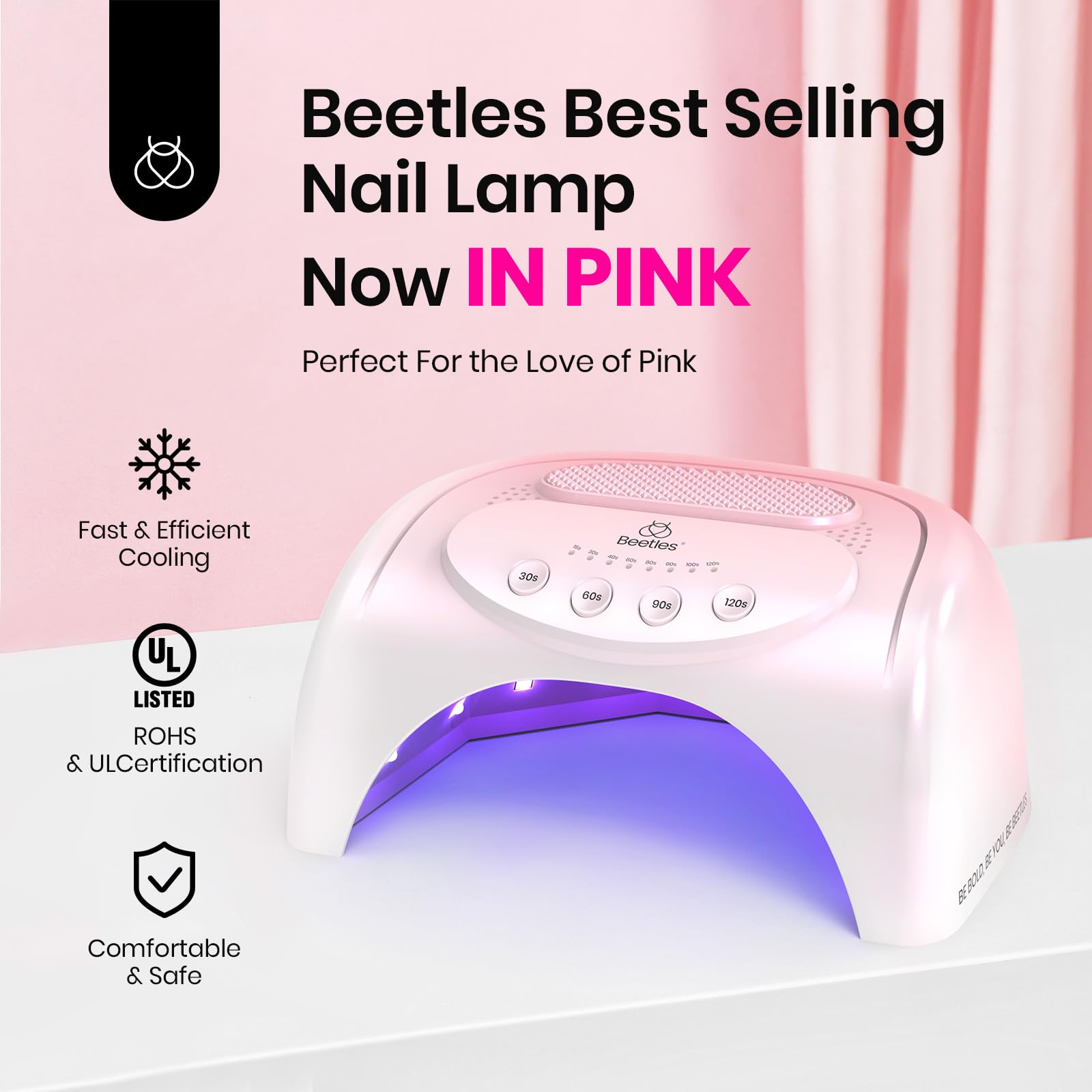 24W Pink UV LED Nail Lamp with 30 Beads 4 Timers Nail Dryer Smart Sensor