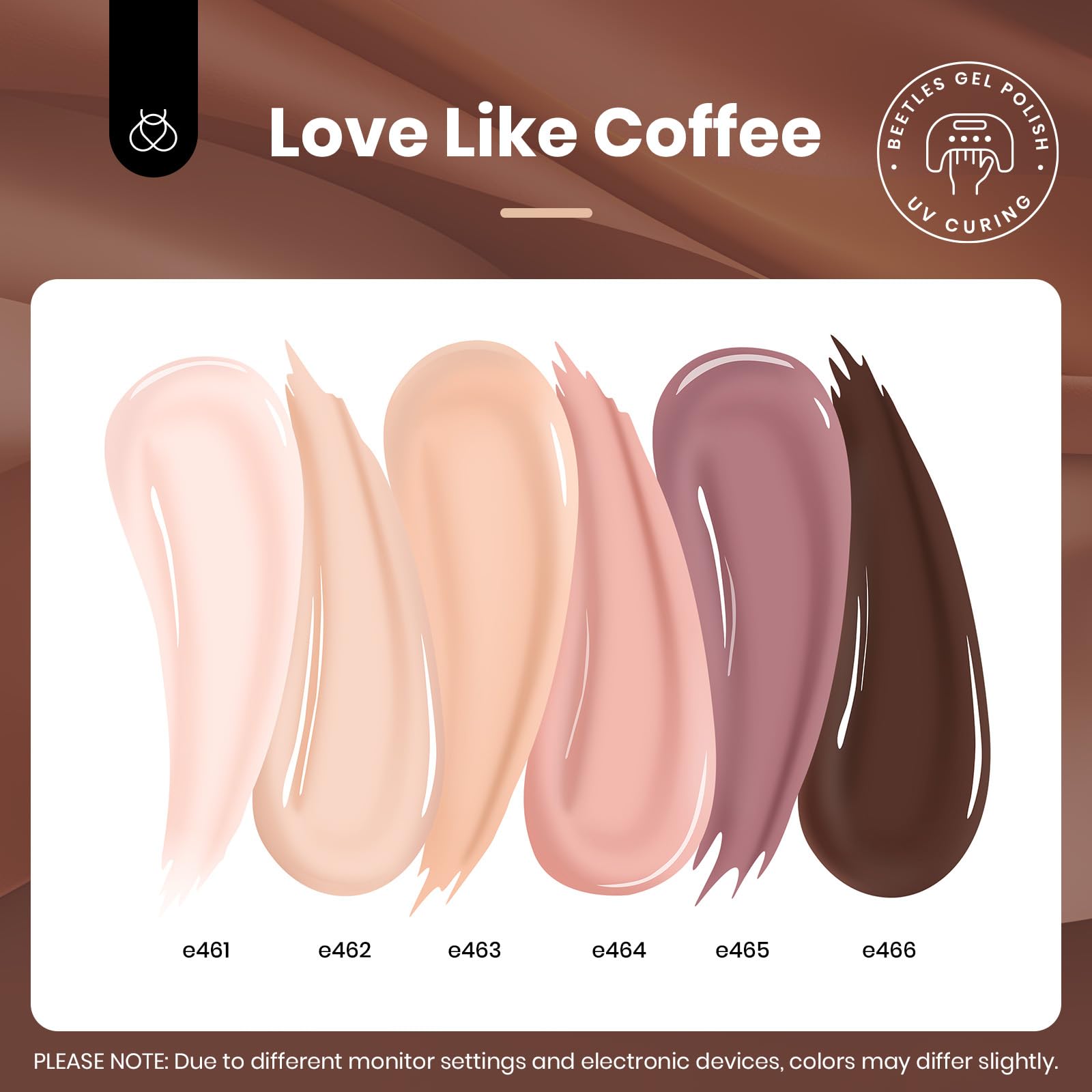 Nude Gel Nail Polish Set - Colorful Bottle 6 Color Each 15ml  Gel Polish