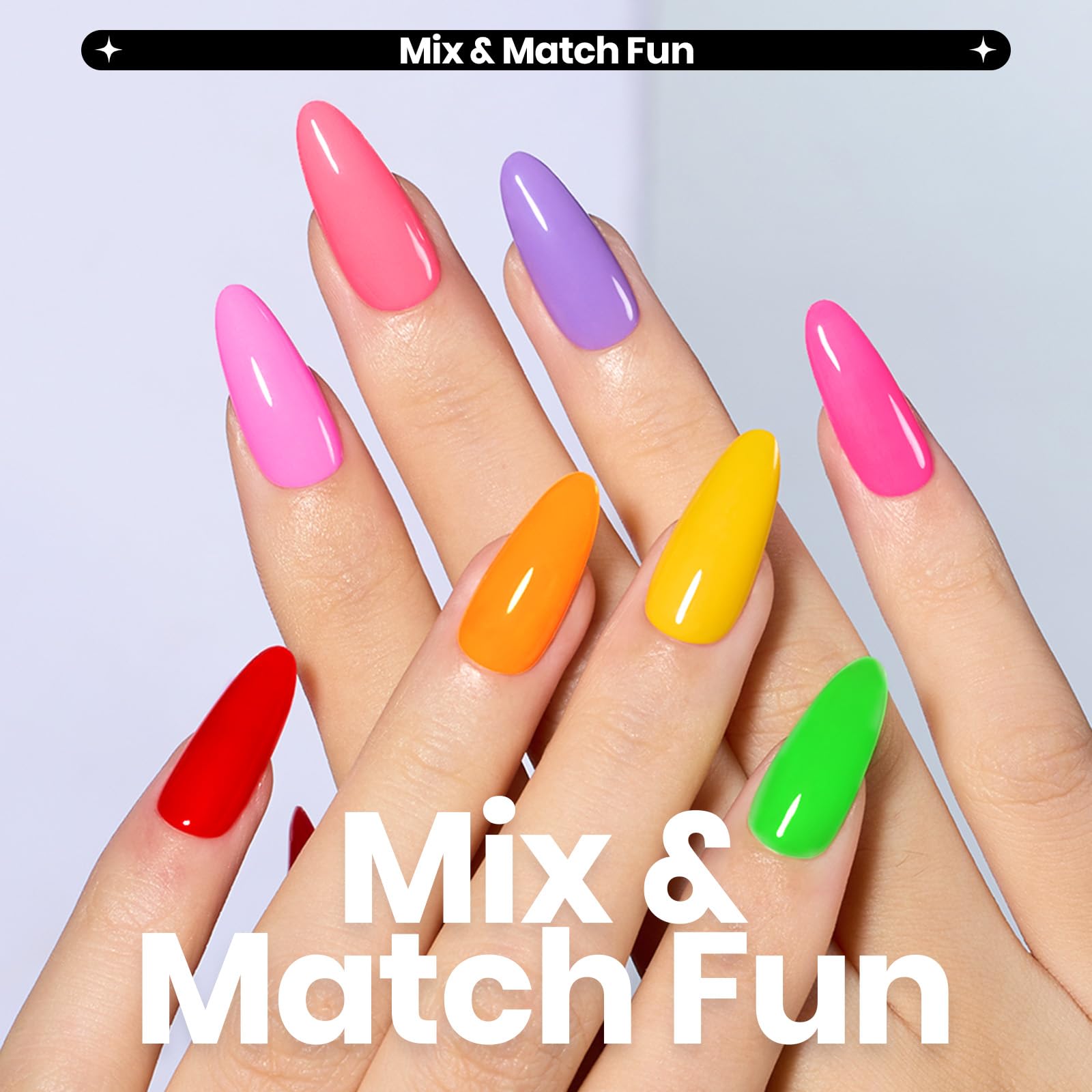 (Each $2.49) Candy Rush | 12 Neon Colors Air Dry Nail Polish