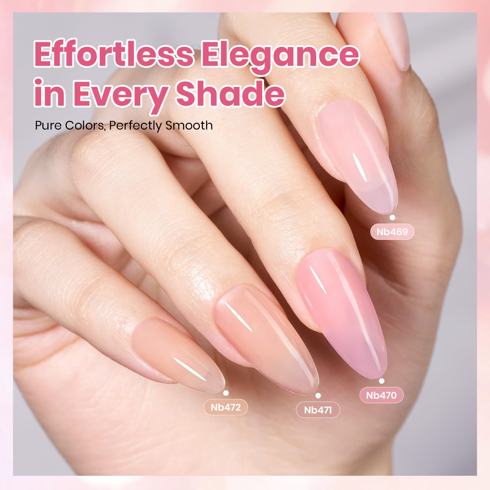 Hema-free Cloudy Sweetness - 15ML 6 Colors Nude Pink Brown Milky White Sheer Jelly Gel Polish Kit