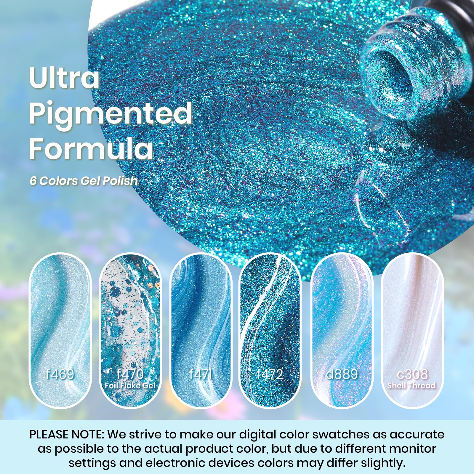 Blue Lakeside | 6 Colors Gel Polish Set