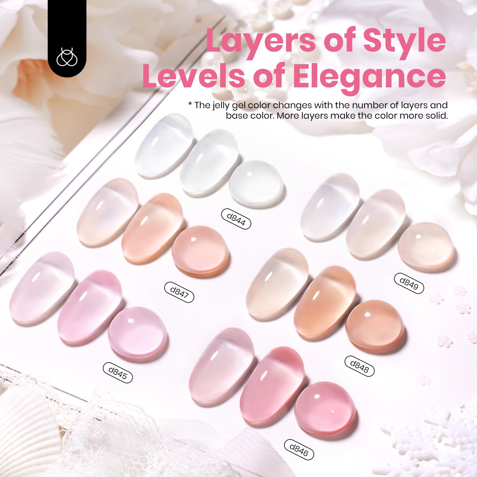 15ML*6-Ultimate Monochrome - Colorful Bottle 6 Color Gel Polish