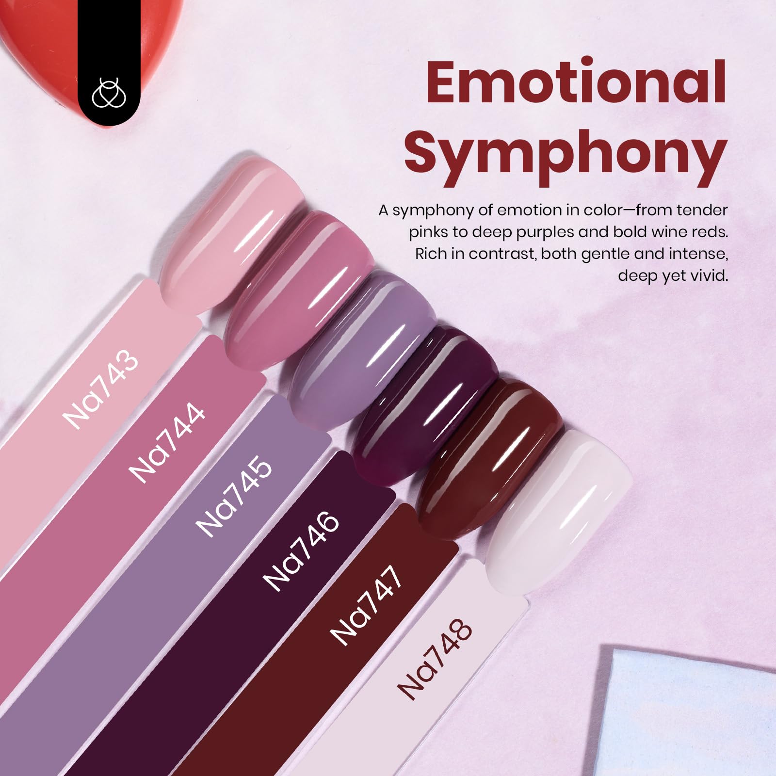Hema Free Emotional Symphony - Colorful Bottle 6 Color Each 15ml Gel Polish