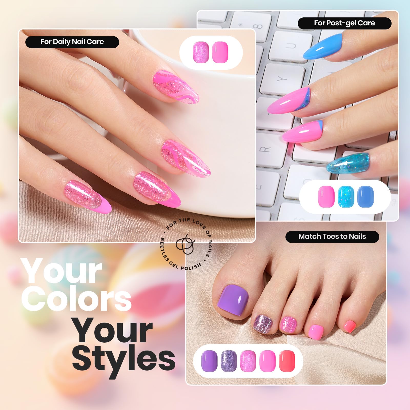 (Each $2.49) Candy Rush | 12 Neon Colors Air Dry Nail Polish