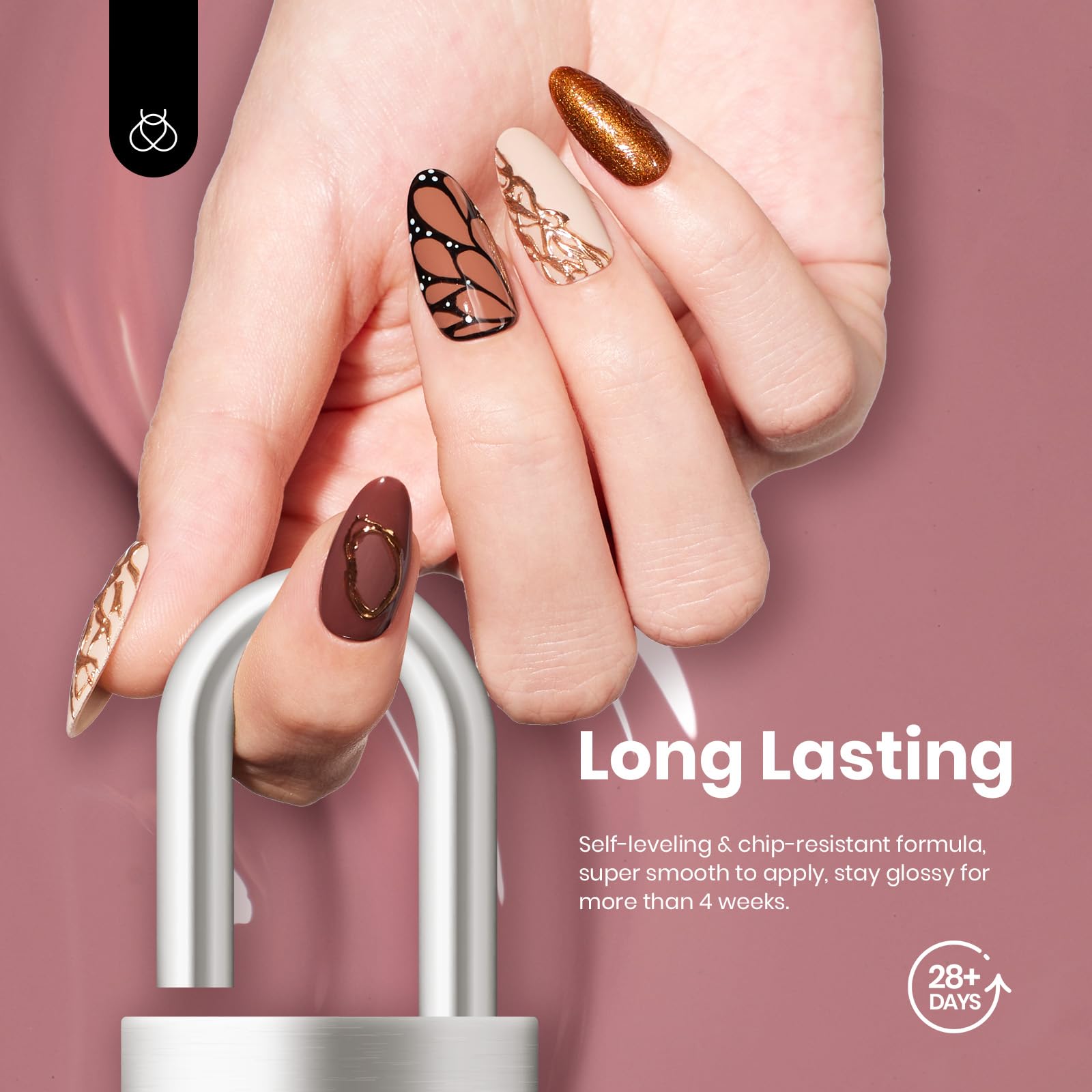 Nude Gel Nail Polish Set - Colorful Bottle 6 Color Each 15ml  Gel Polish