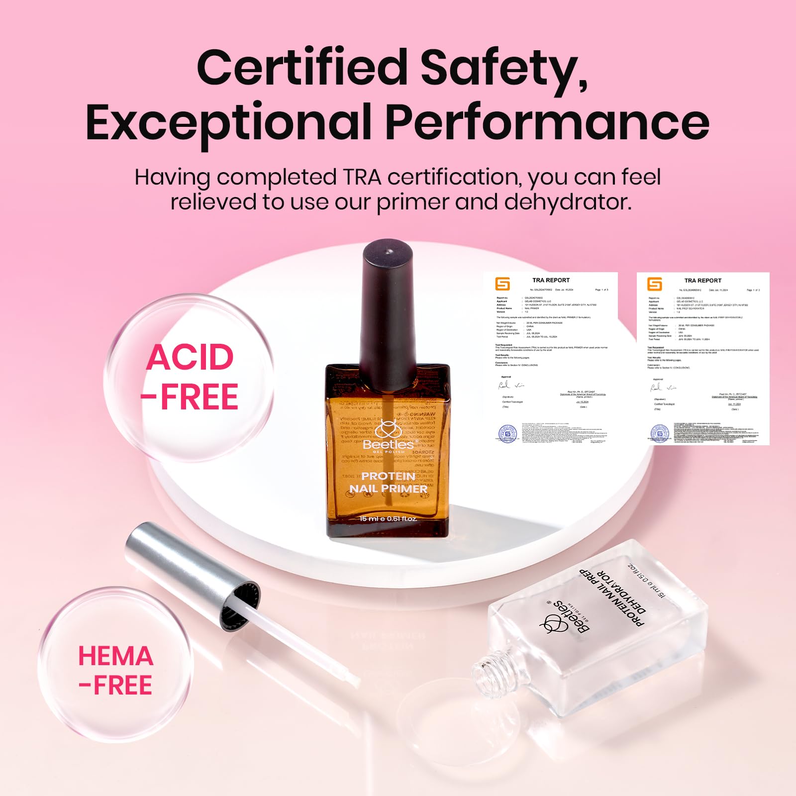 2PCS Hema-Free 15ml Protein Nail Prep Dehydrator and Primer Set