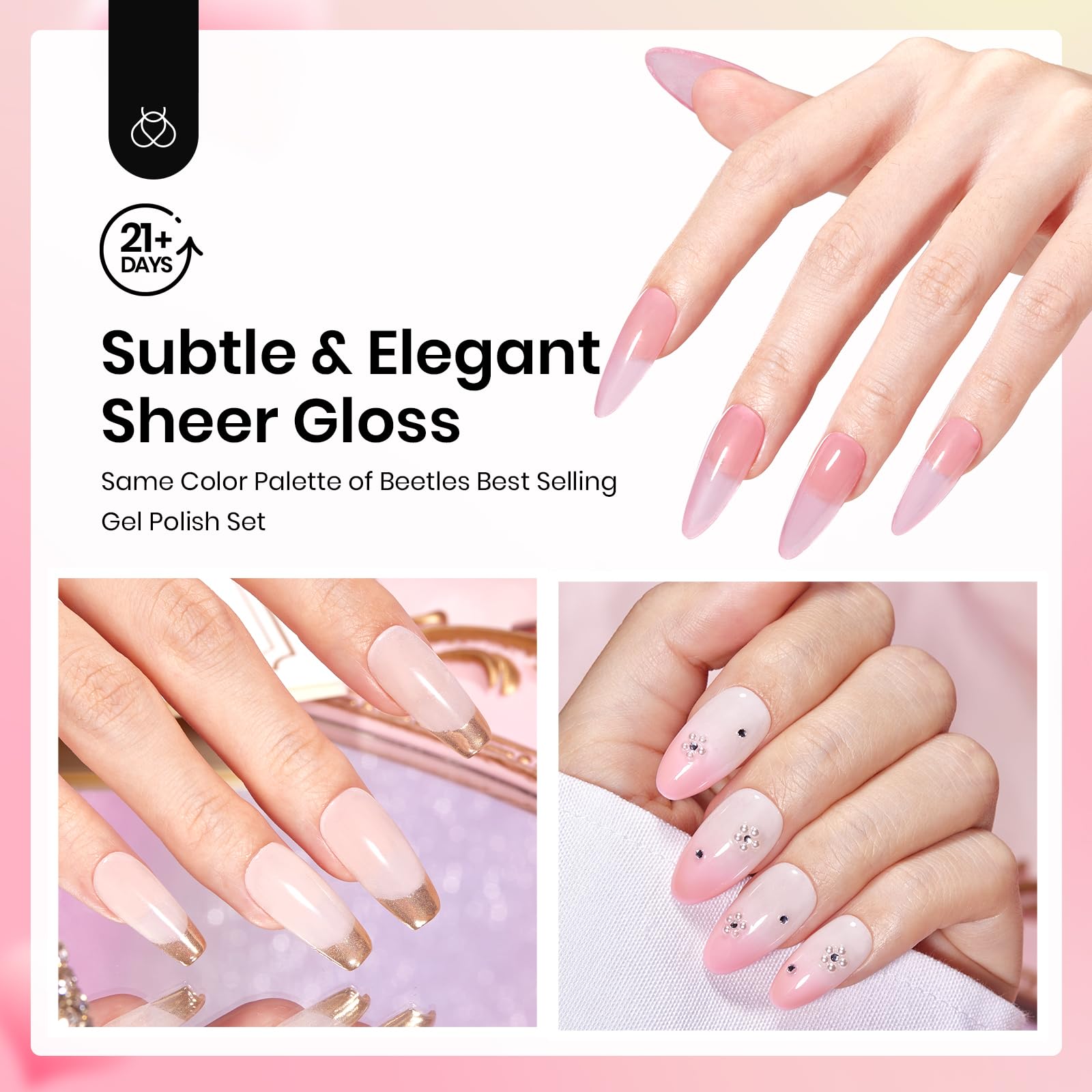 Classic Nude |  6 Color Powder Dip Translucent Seasons Nail Manicure set