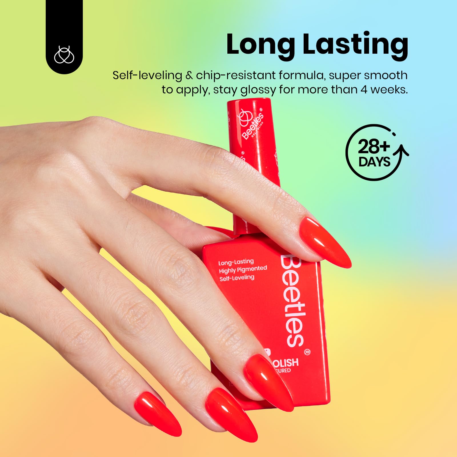 Hema Free Neon Rainbows - Colorful Bottle 6 Color Each 15ml Green Yellow Pink Gel Polish