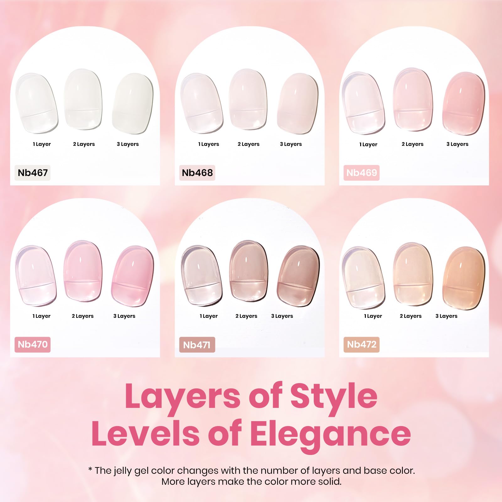 Hema-free Cloudy Sweetness - 15ML 6 Colors Nude Pink Brown Milky White Sheer Jelly Gel Polish Kit