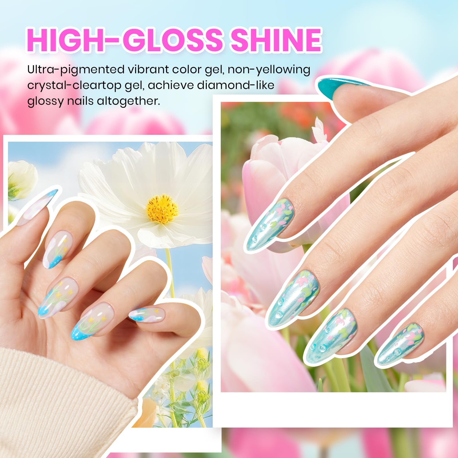 Impressionist Garden - 36 Nail Pastel Gel Polish Colors