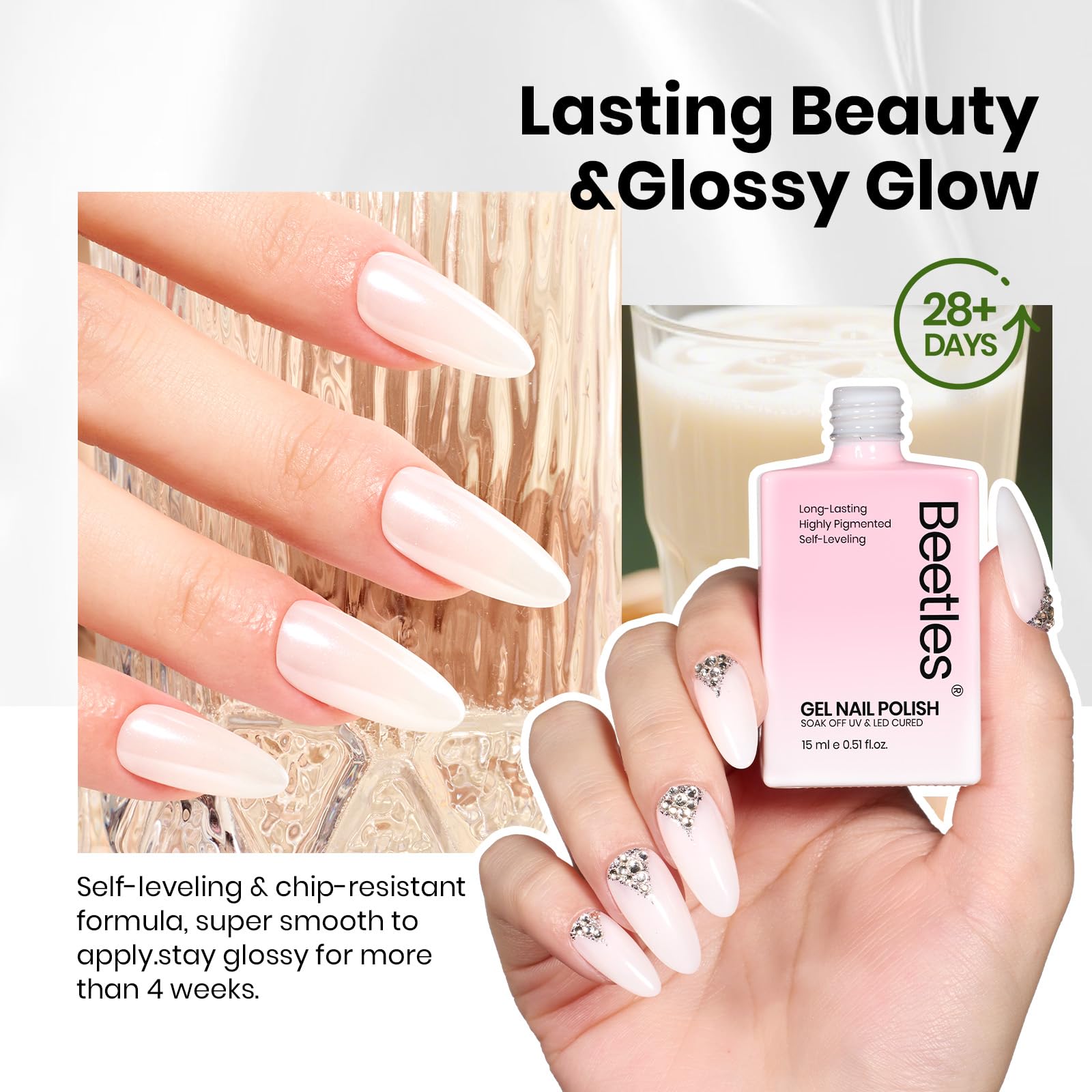 Hema - Free Vanila Milkshake - 15ml Jelly Natural Nude Milky White Gel Nail Polish