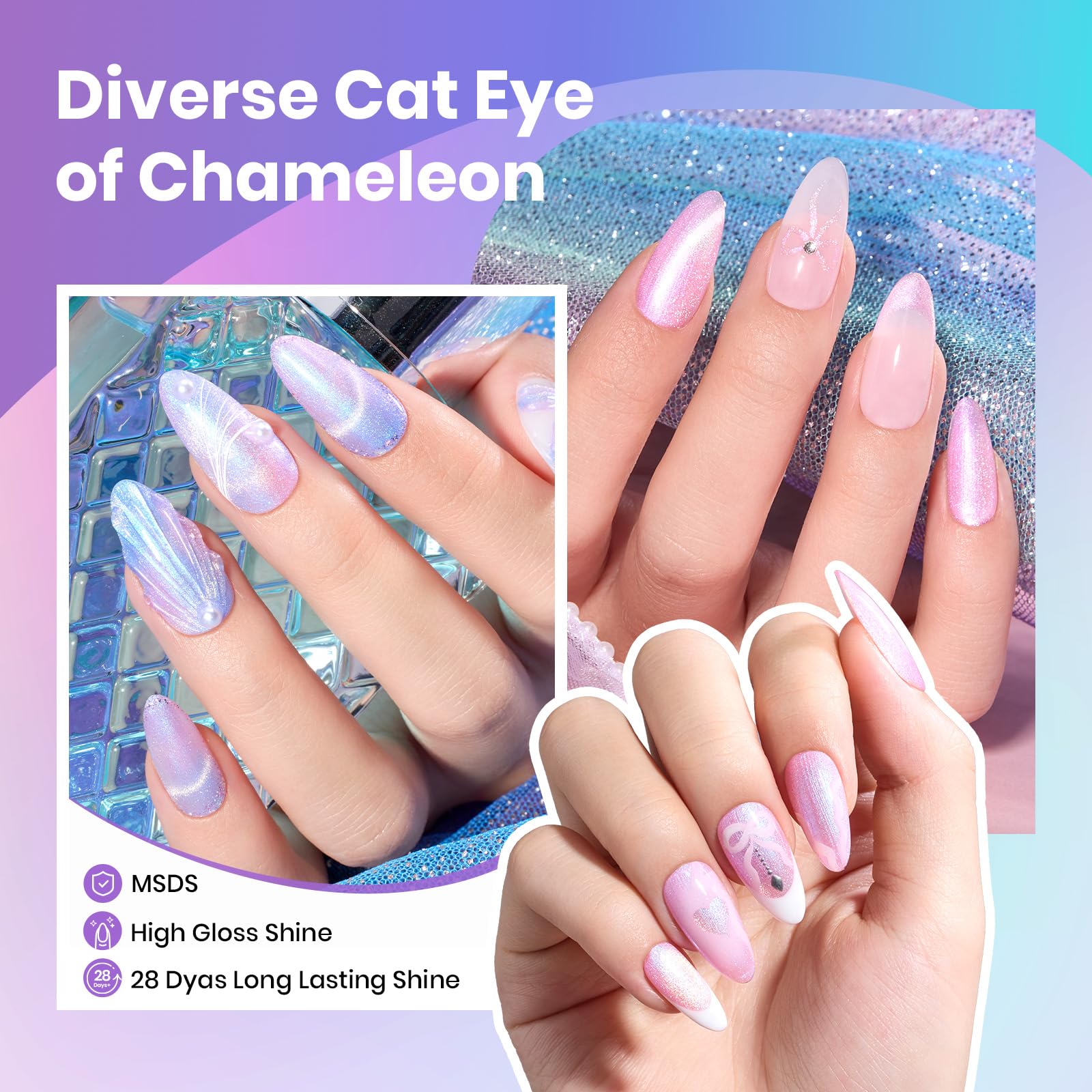 Prismatic Mirage - Chameleon Cat Eye  6 Colors Gel Polish Set