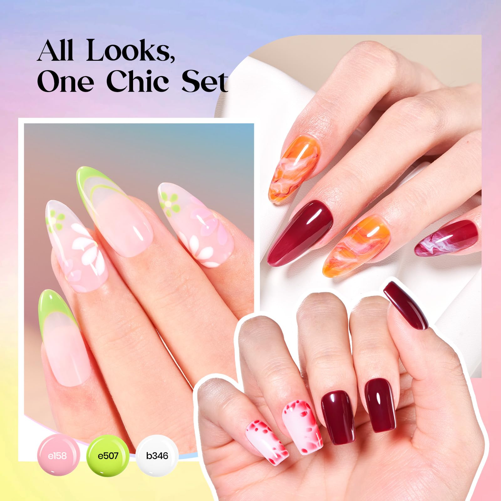 Color Sonata - 36 Color Fall Yellow Brown Pink Red Gel Nail Polish Set