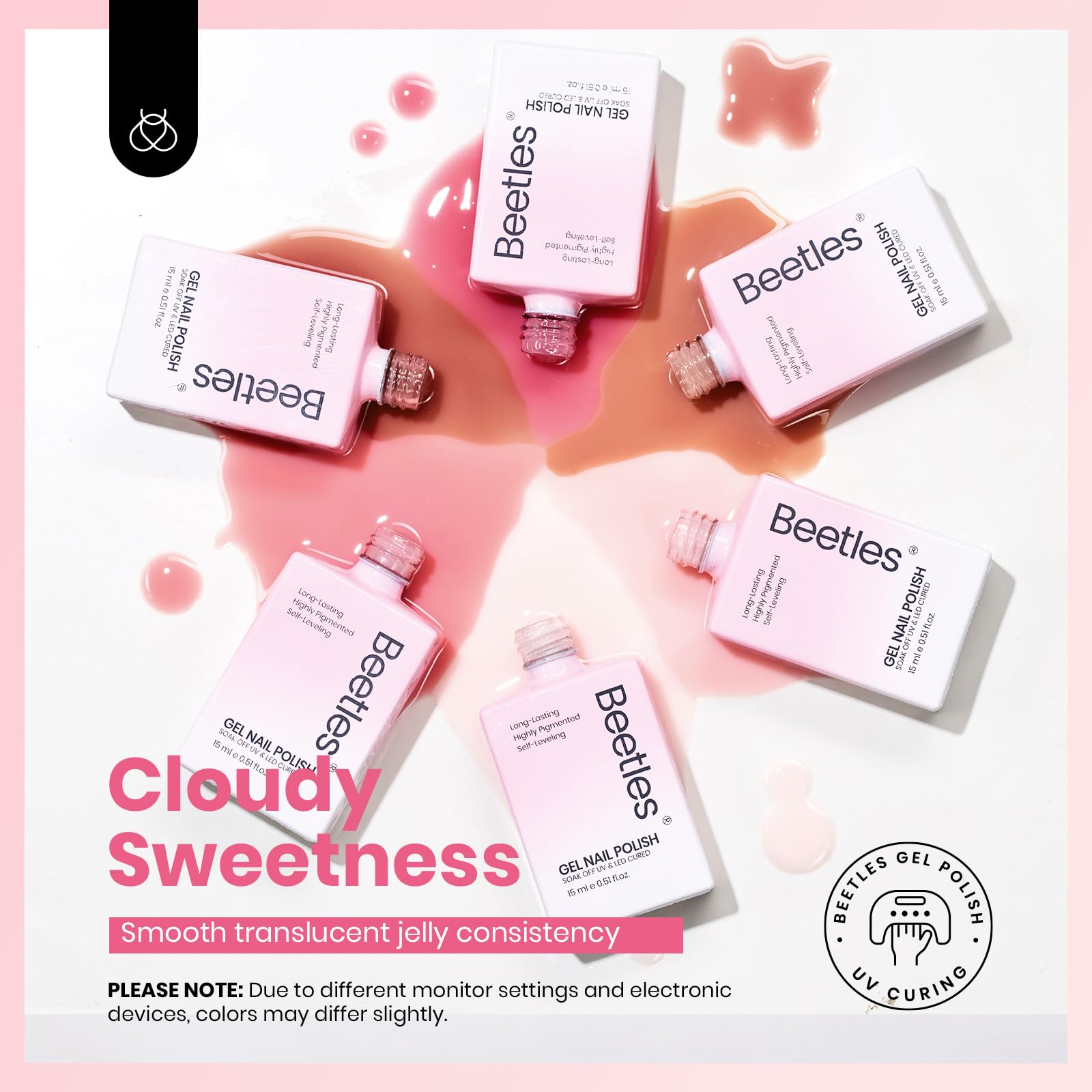 Hema-free Cloudy Sweetness - 15ML 6 Colors Nude Pink Brown Milky White Sheer Jelly Gel Polish Kit