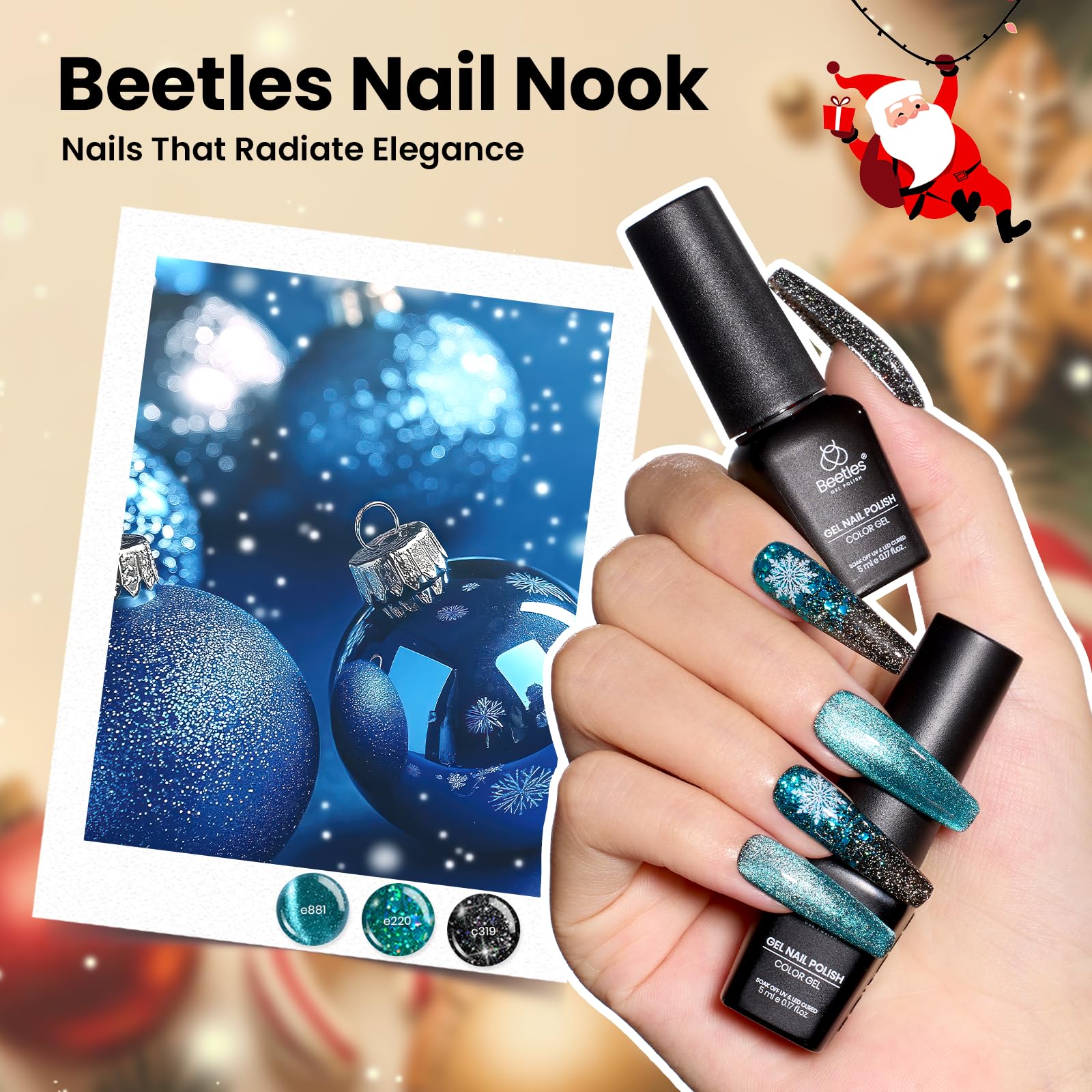 (Christmas Edition) Gift Set Nail Nook - 100 Colors 119PCS with Storage Bag Gel Polish Set for All Season