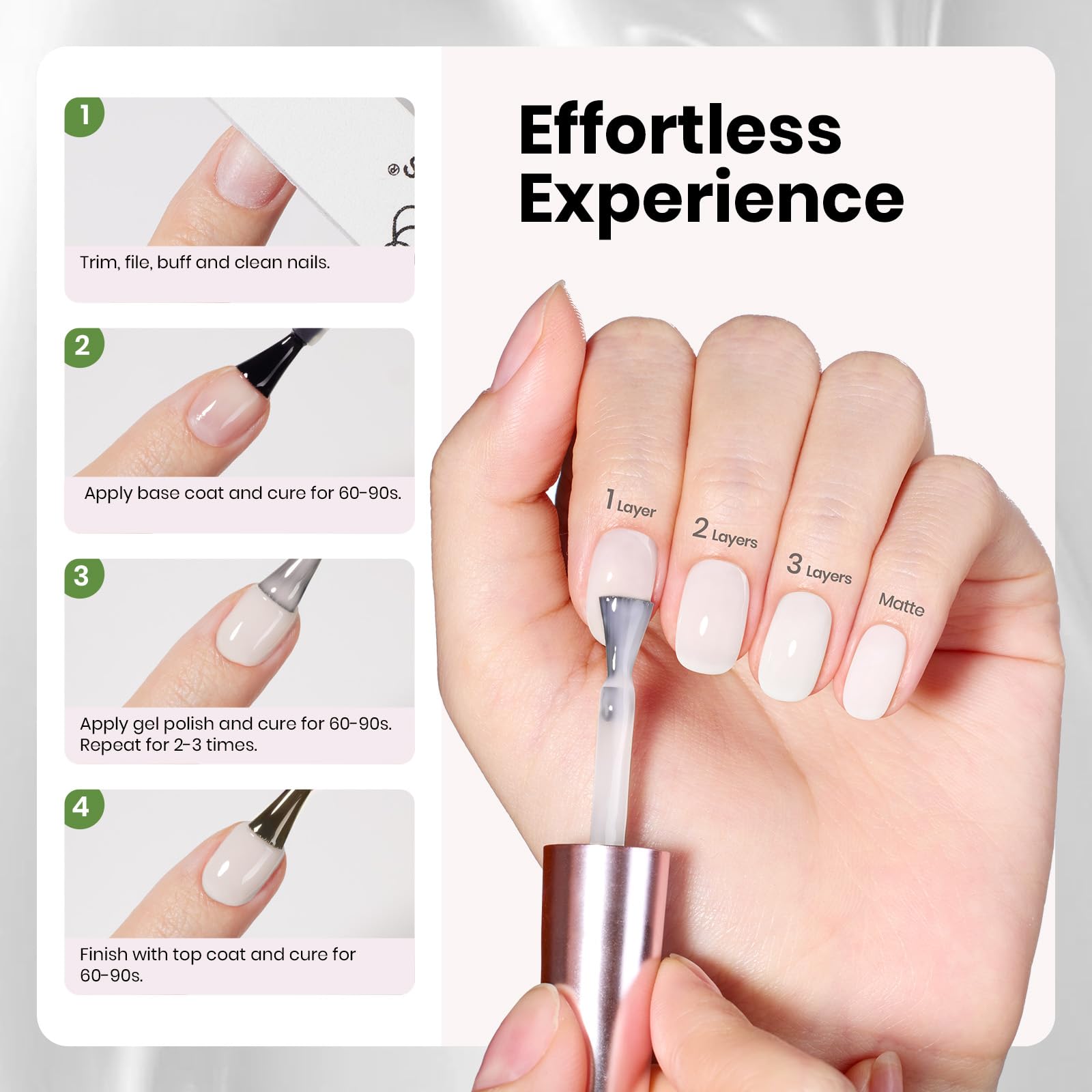 Hema - Free Vanila Milkshake - 15ml Jelly Natural Nude Milky White Gel Nail Polish