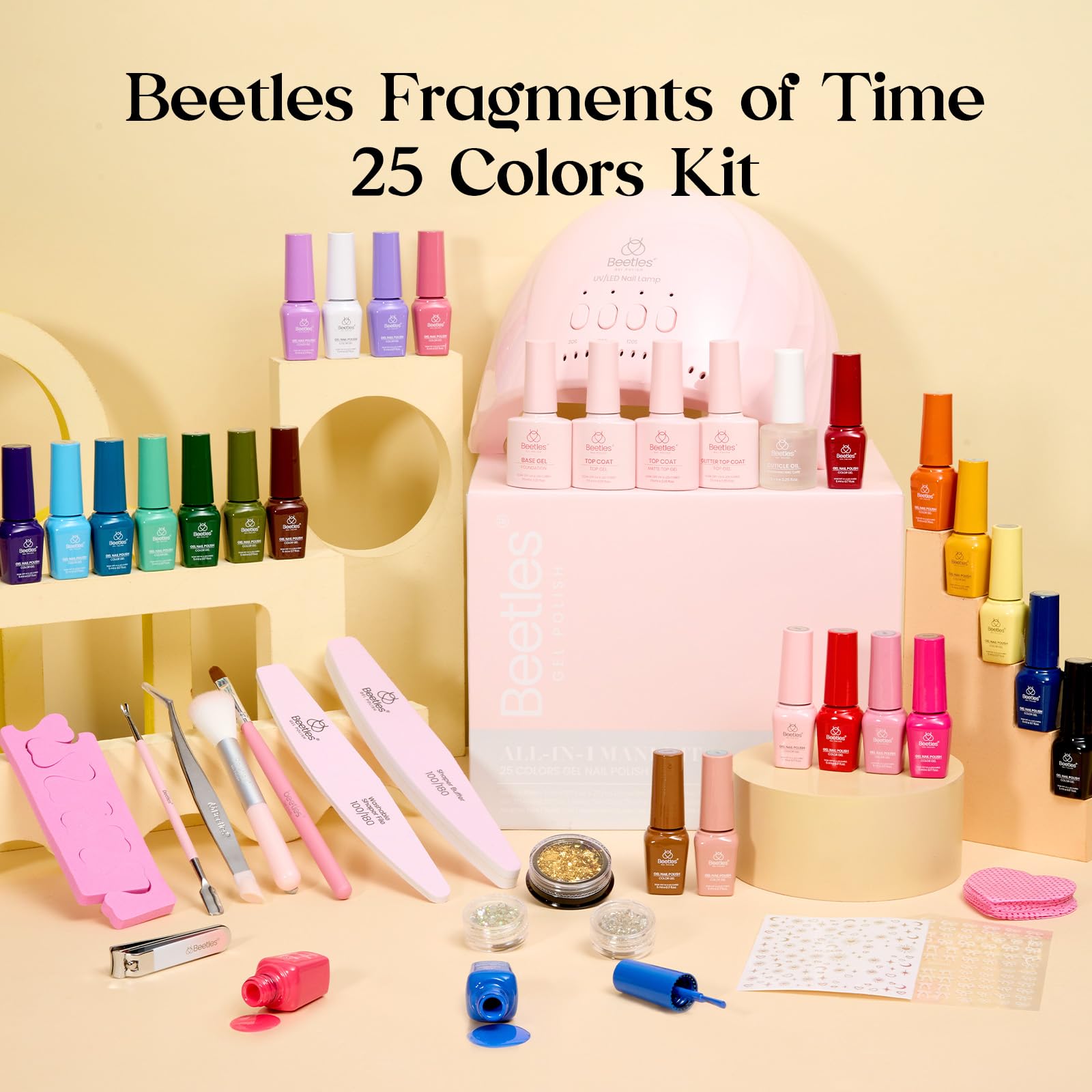 45 PCS ALL-IN-ONE NAIL KIT - 25 Colors Upgrade Colorful Bottle Gel Starter Kit