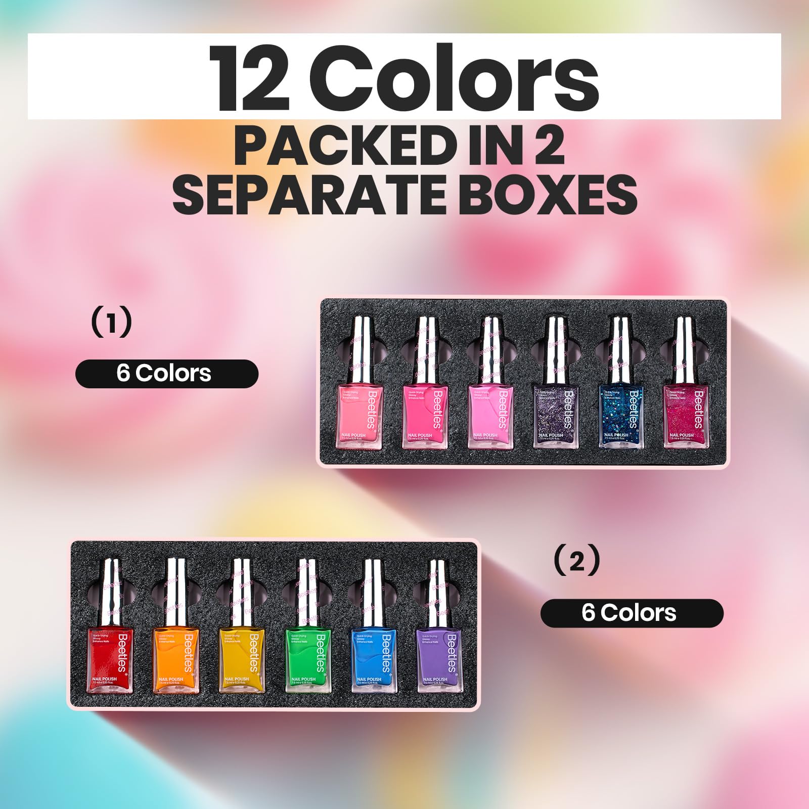 (Each $2.49) Candy Rush | 12 Neon Colors Air Dry Nail Polish
