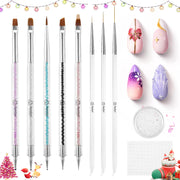 8pcs Nail Art Liner Brush Set: Precision Gel Application