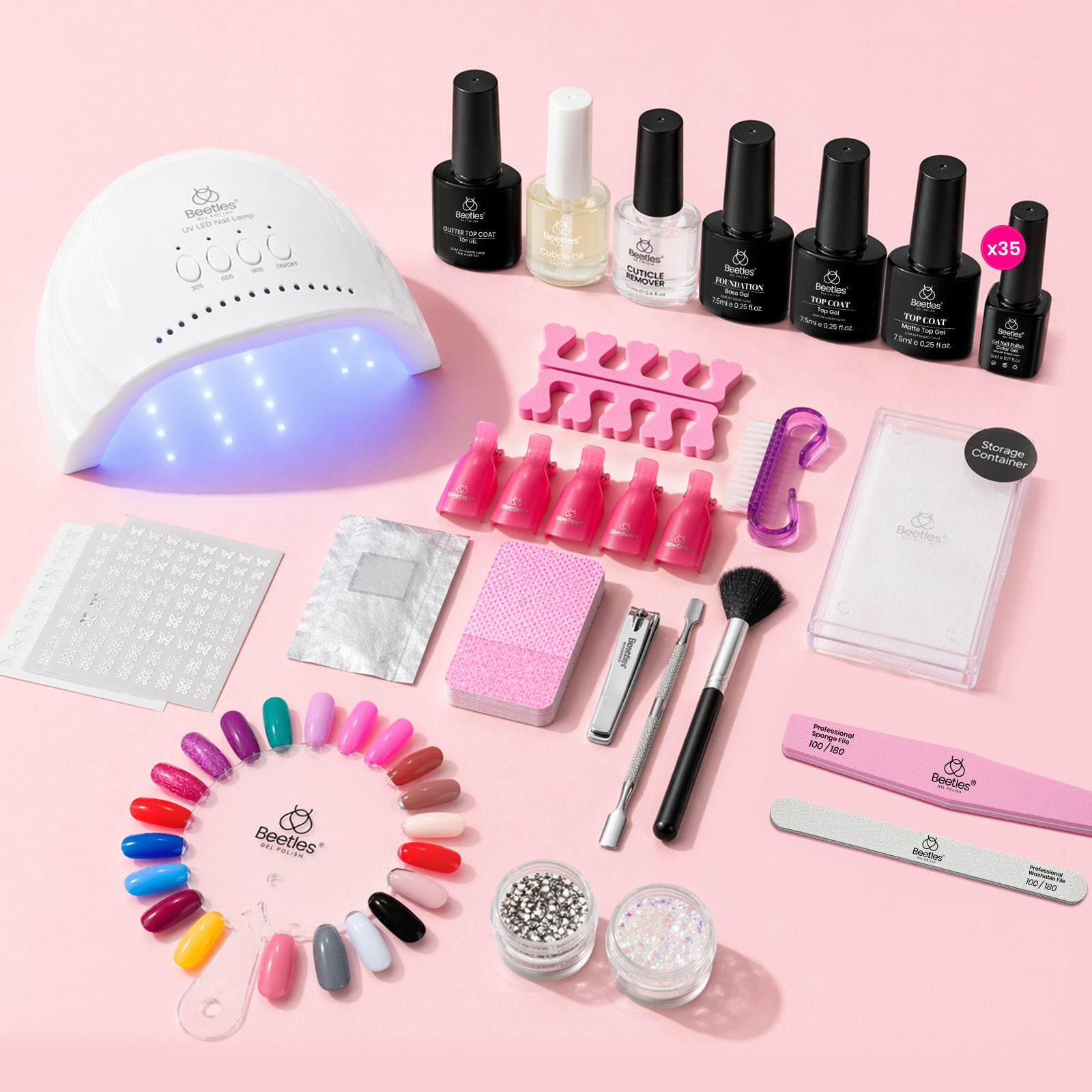para gel セット Beetles Gel Nail Starter Kit Chic Outfits 45 Colors Beauty Kit