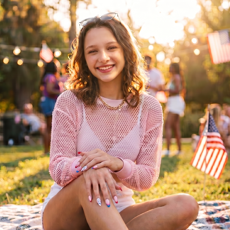 Celebrate Independence Day with Beetles 4th of July nail art — red, white, and blue gel polish designs for your fingertips
