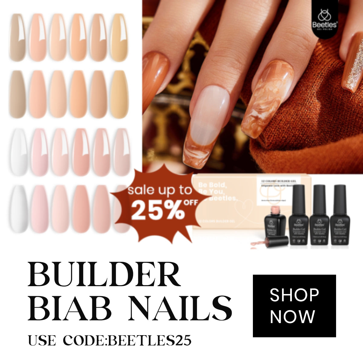 Beetles builder gel with poly extension gel