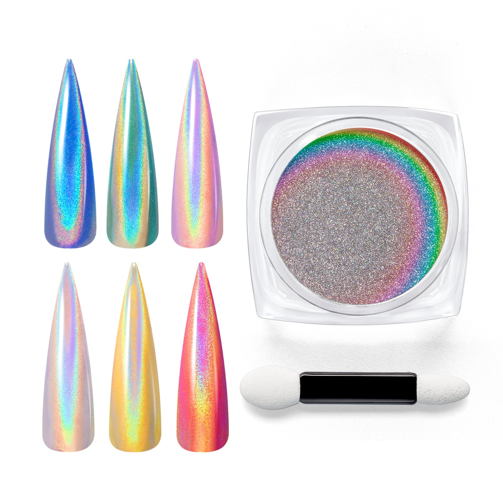 Beetles Stay Shining Holographic Effect Chrome Nail Powder Set