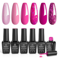 Pink Valentines| 6 Colors  Valentines Nails Gel Polish Set