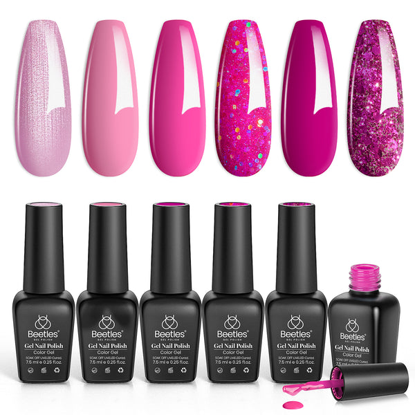 Pink Valentines| 6 Colors  Valentines Nails Gel Polish Set