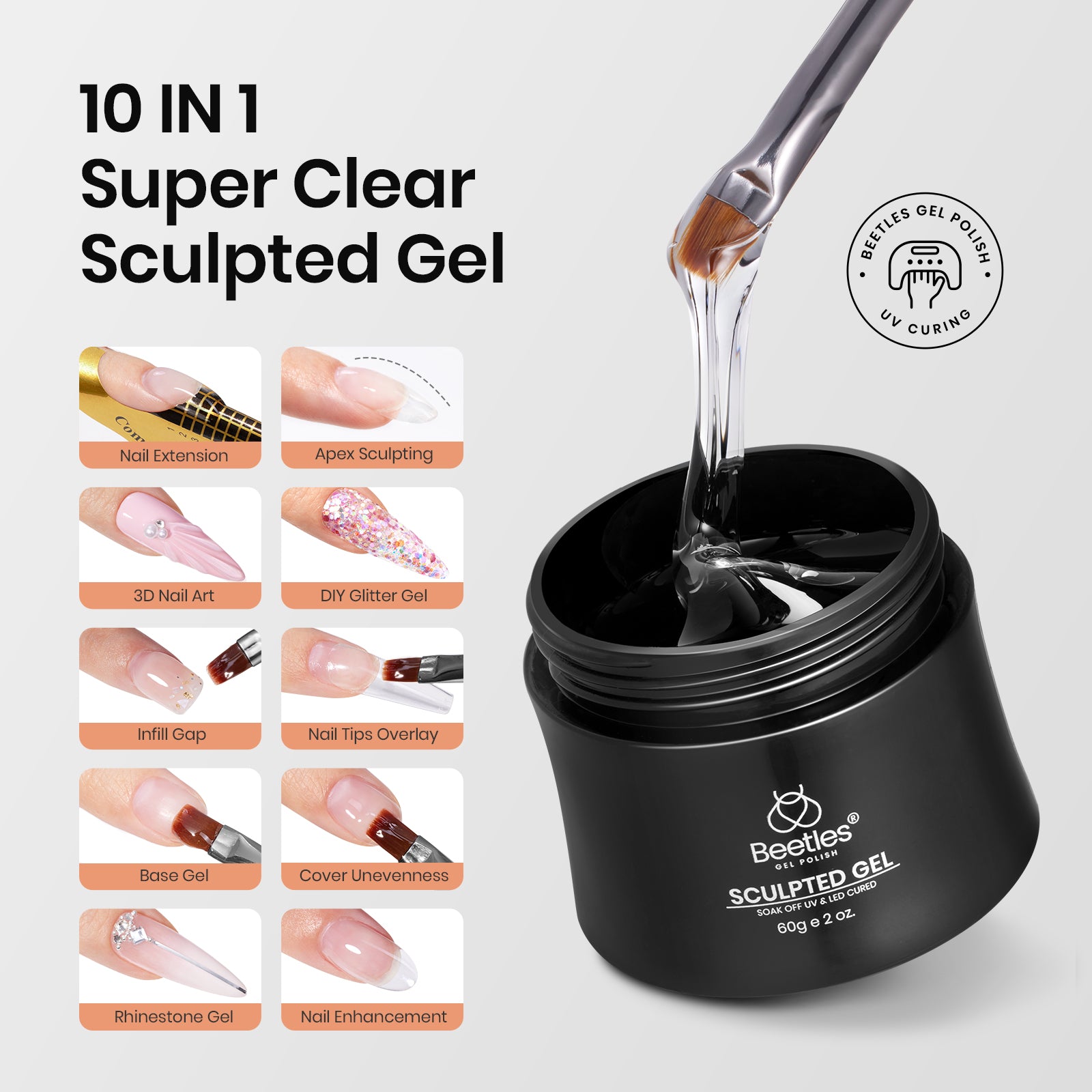 Beetles 10 in 1 Sculpture Gel Hard Gel-60g