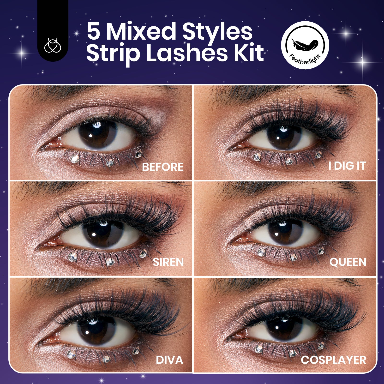False Eyelash Clusters Kit| Zero Gravity Collection 5 Pairs