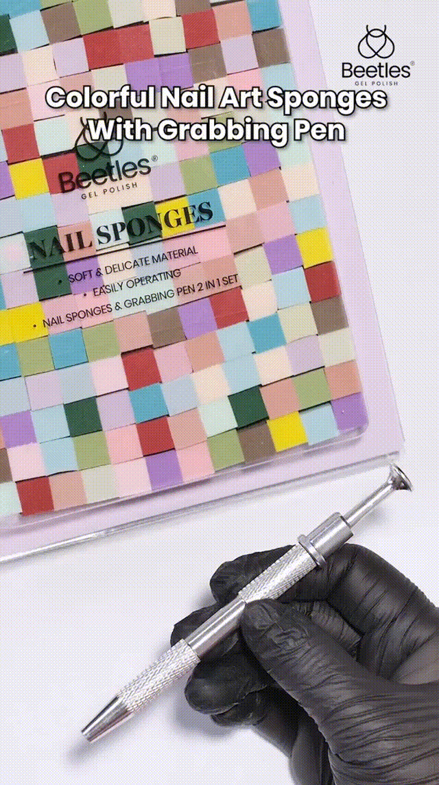 204Pcs Soft Nail Sponges for Ombre With Grabbing Pen