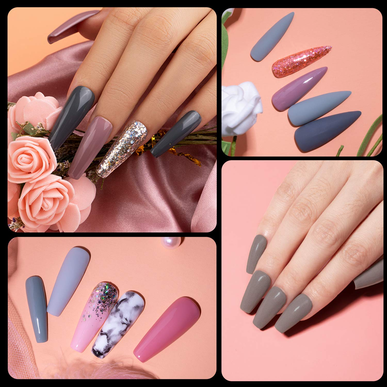 Press On Nail Tips Coffin Fake Nail Set - 120Pcs #030