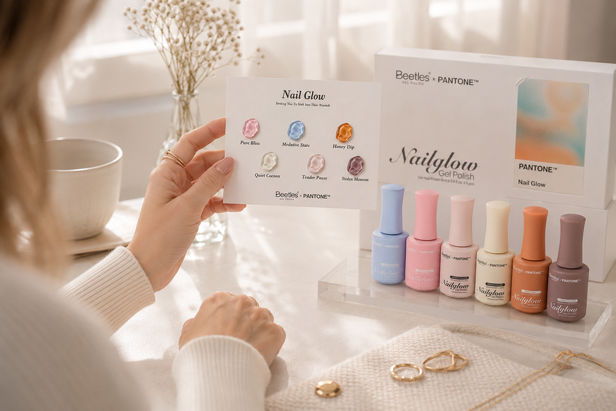 6 colors chosen by pantone in beetles nail glow gel set