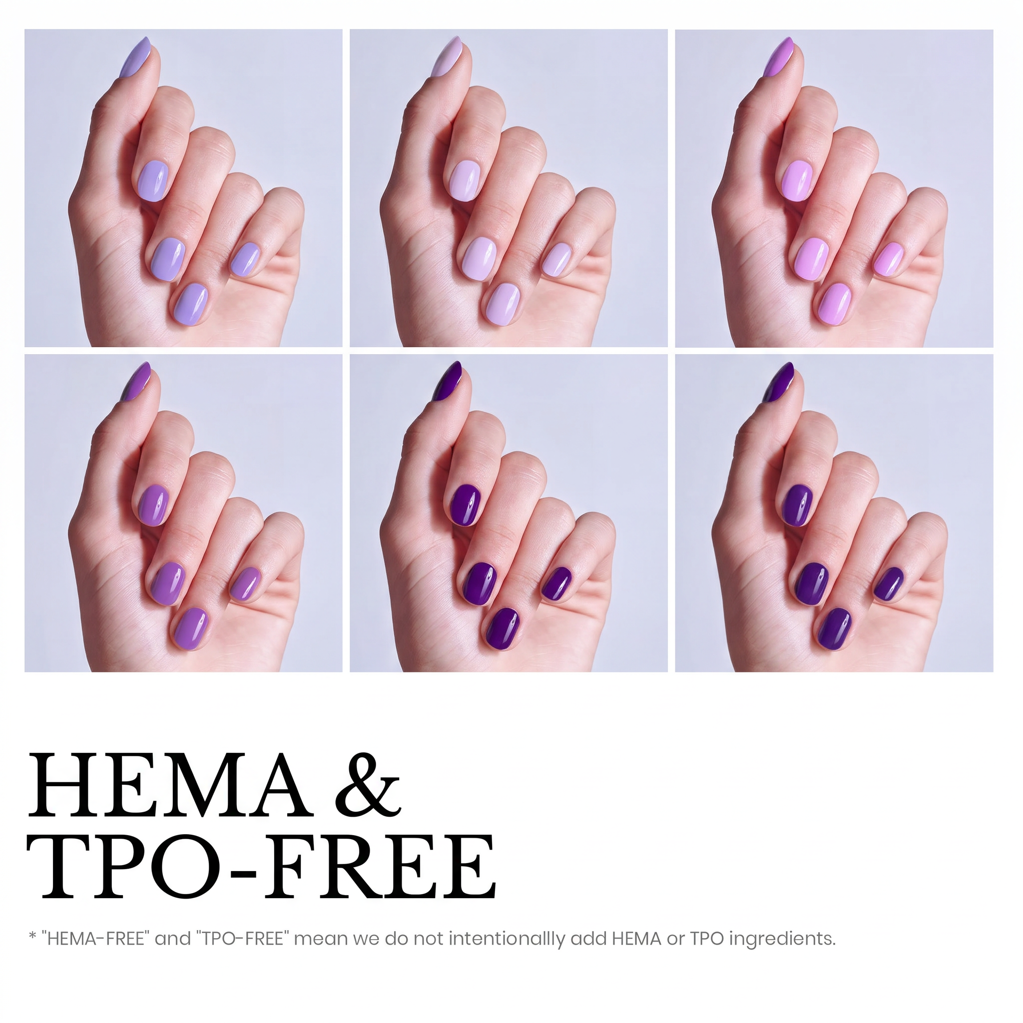 Beetles Stay Shining Violet Letter HEMA Free TPO Free 6 Colors Gel Nail Polish Set 7.5ml