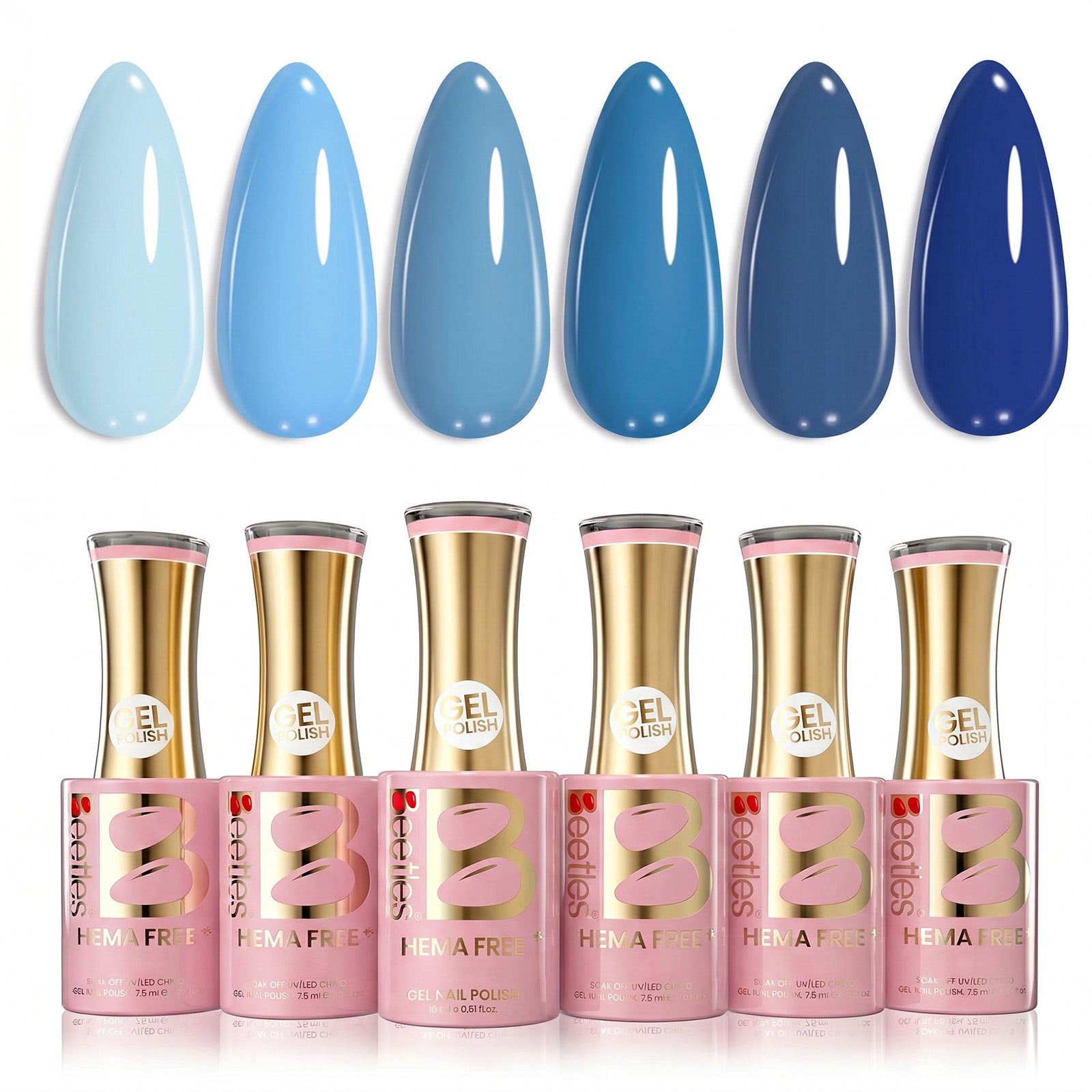 Beetles Stay Shining Ocean Range HEMA Free TPO Free 6 Colors Gel Nail Polish Set 7.5ml