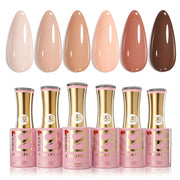 Beetles Stay Shining Neutral Colors HEMA Free TPO Free 6 Colors Gel Nail Polish Set 7.5ml