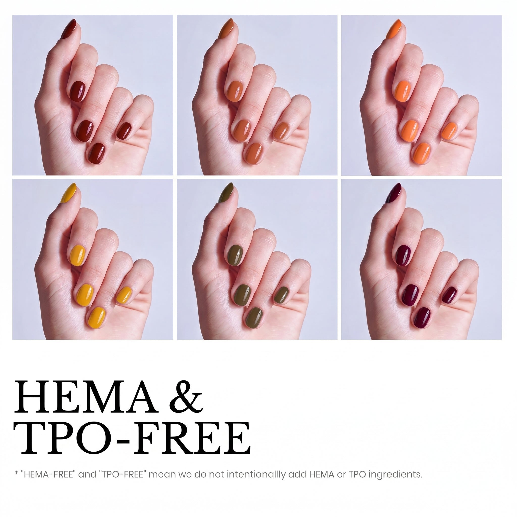 Beetles Stay Shining Autumn Leaves HEMA Free TPO Free 6 Colors Gel Nail Polish Set 7.5ml