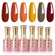Beetles Stay Shining Autumn Leaves HEMA Free TPO Free 6 Colors Gel Nail Polish Set 7.5ml