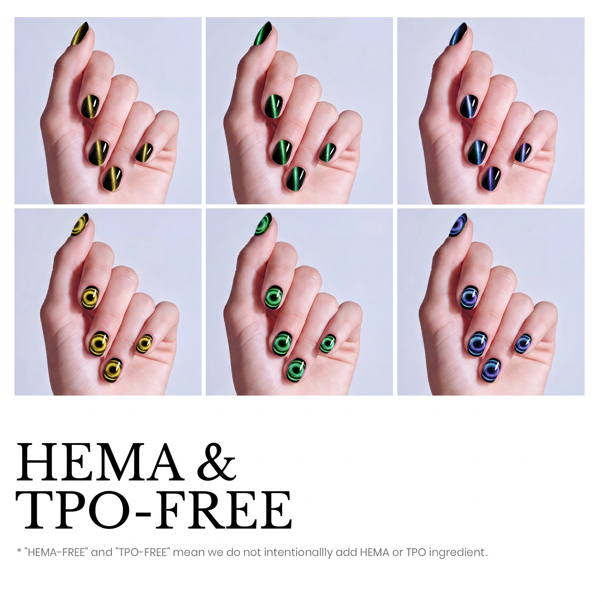 Beetles Stay Shining Galaxy Party HEMA Free TPO Free 6 Colors Cat Eye Gel Polish Set 7.5ml