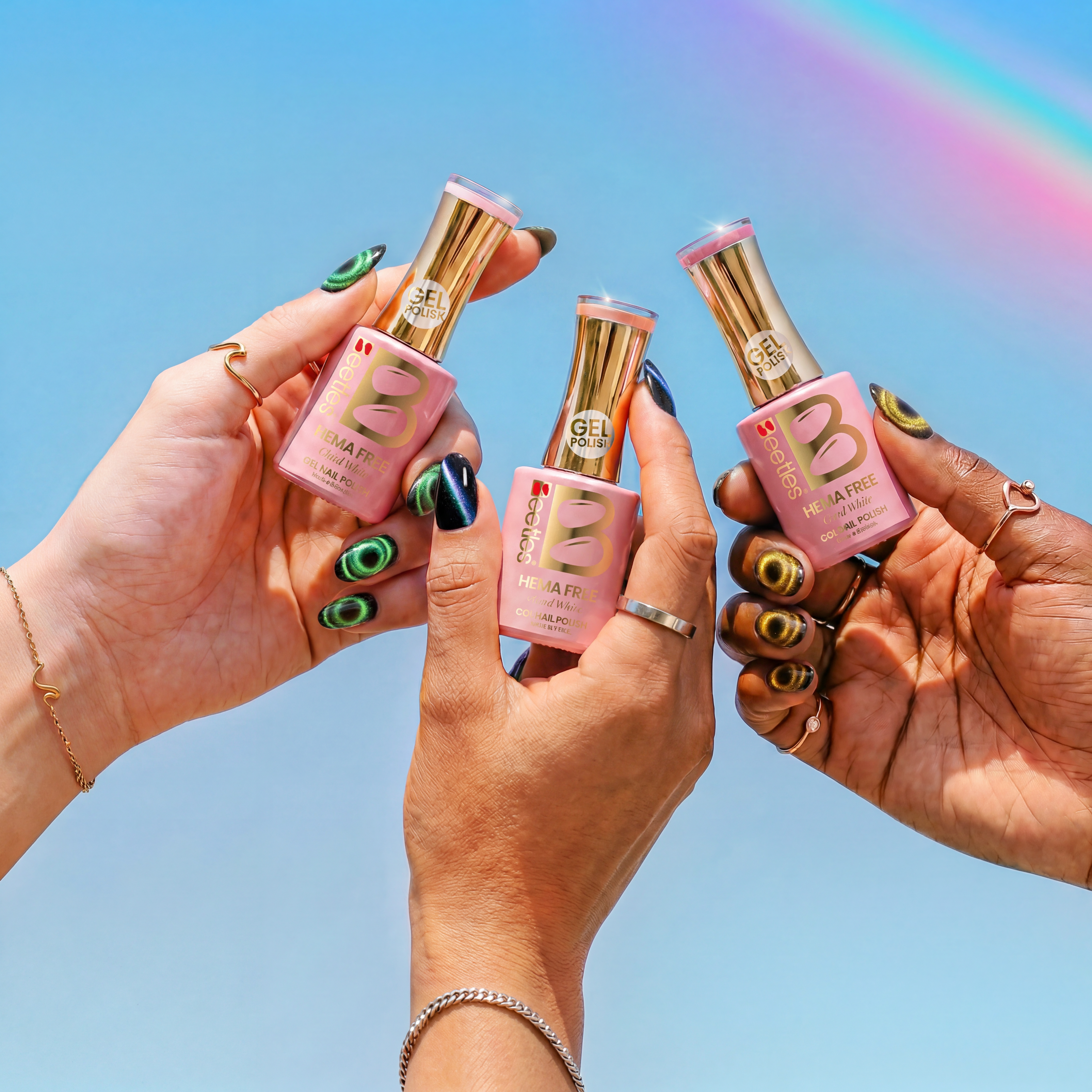 Beetles Stay Shining Galaxy Party HEMA Free TPO Free 6 Colors Cat Eye Gel Polish Set 7.5ml