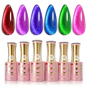 Beetles Stay Shining Youth Radiance HEMA Free TPO Free 6 Colors Cat Eye Gel Polish Set 7.5ml