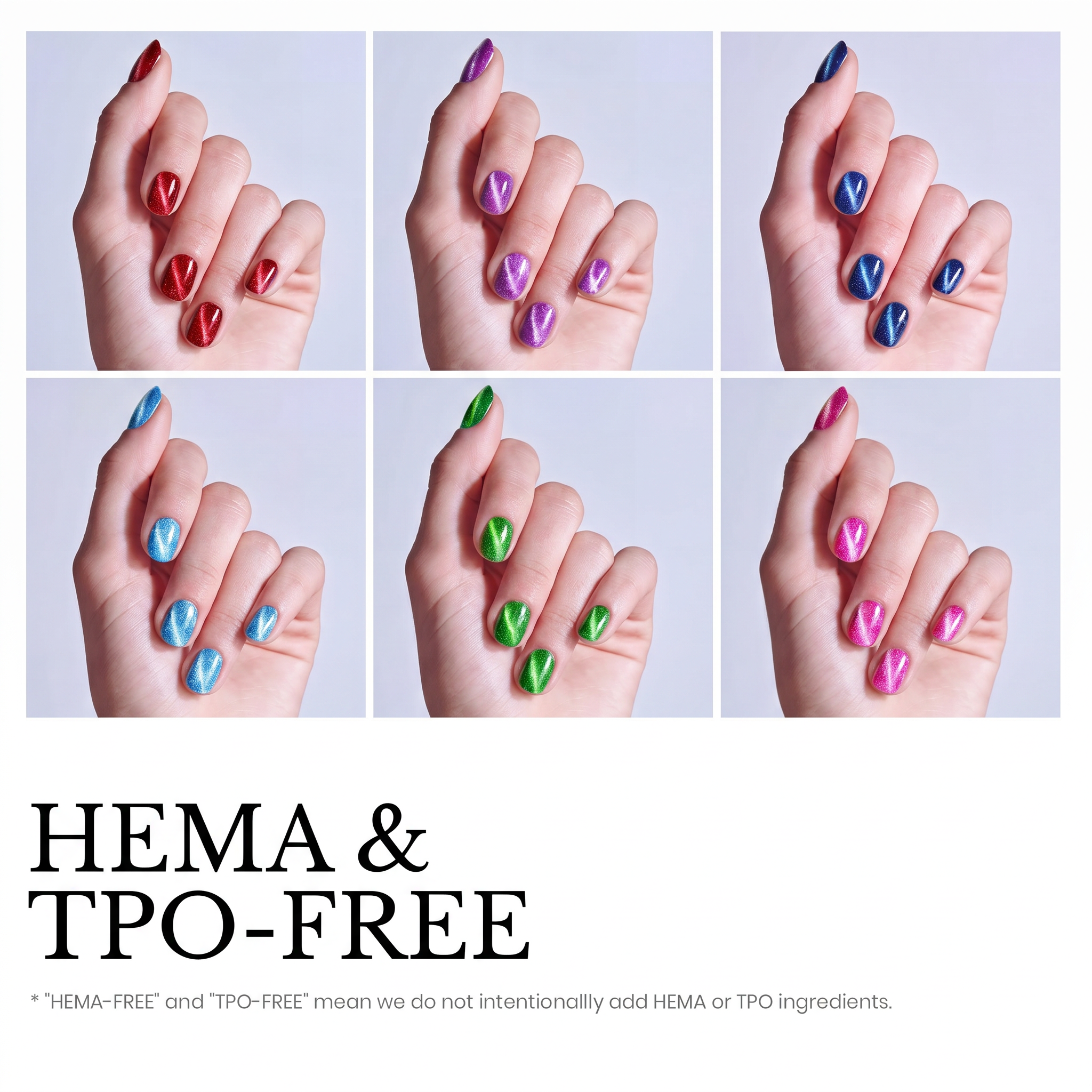 Beetles Stay Shining Youth Radiance HEMA Free TPO Free 6 Colors Cat Eye Gel Polish Set 7.5ml