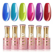 Beetles Stay Shining Fairy Prism HEMA Free TPO Free 6 Colors Cat Eye Gel Polish Set 7.5ml
