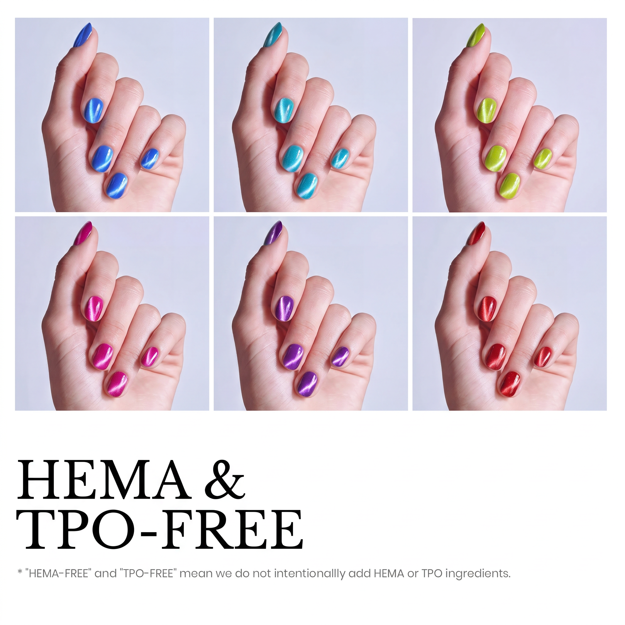 Beetles Stay Shining Fairy Prism HEMA Free TPO Free 6 Colors Cat Eye Gel Polish Set 7.5ml