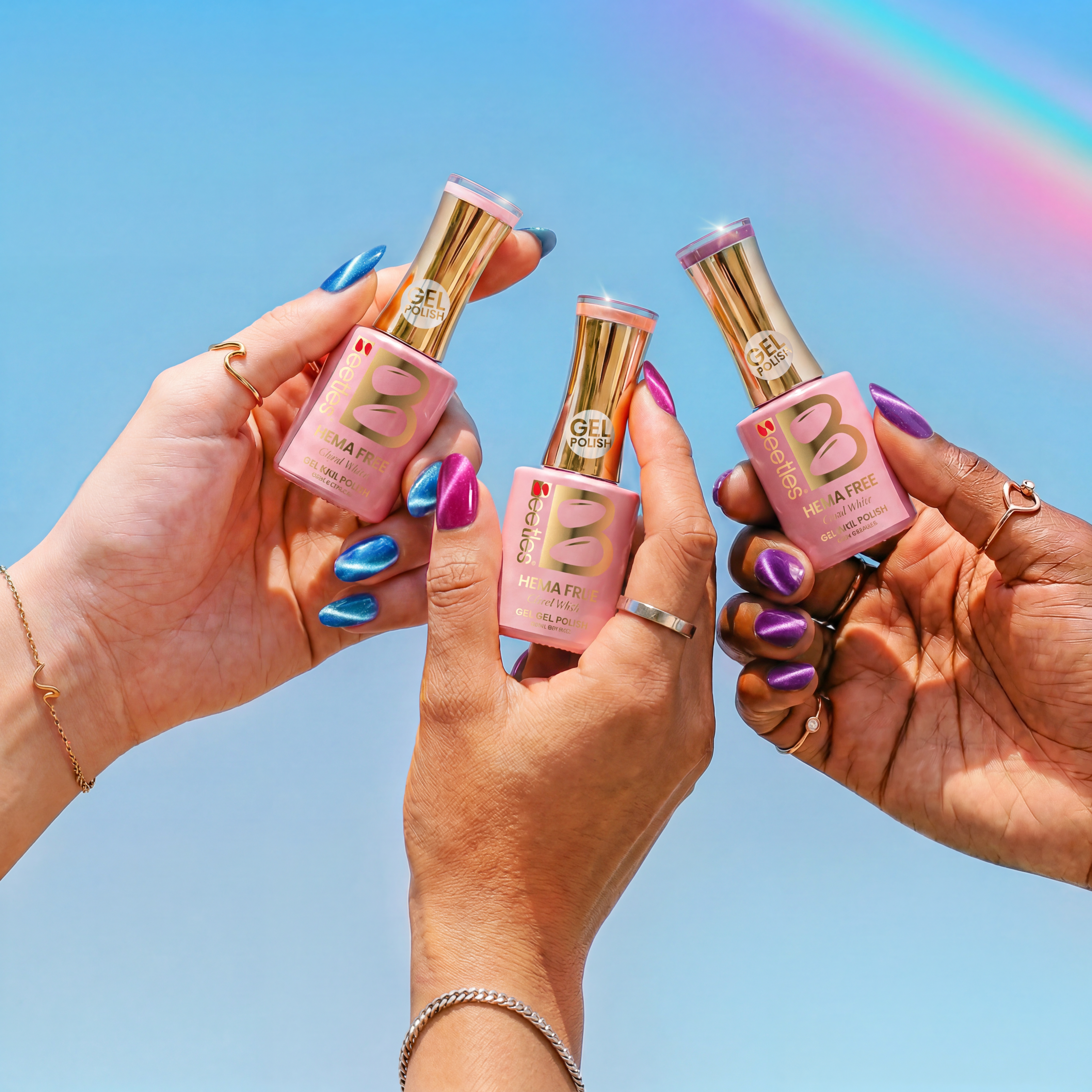 Beetles Stay Shining Fairy Prism HEMA Free TPO Free 6 Colors Cat Eye Gel Polish Set 7.5ml