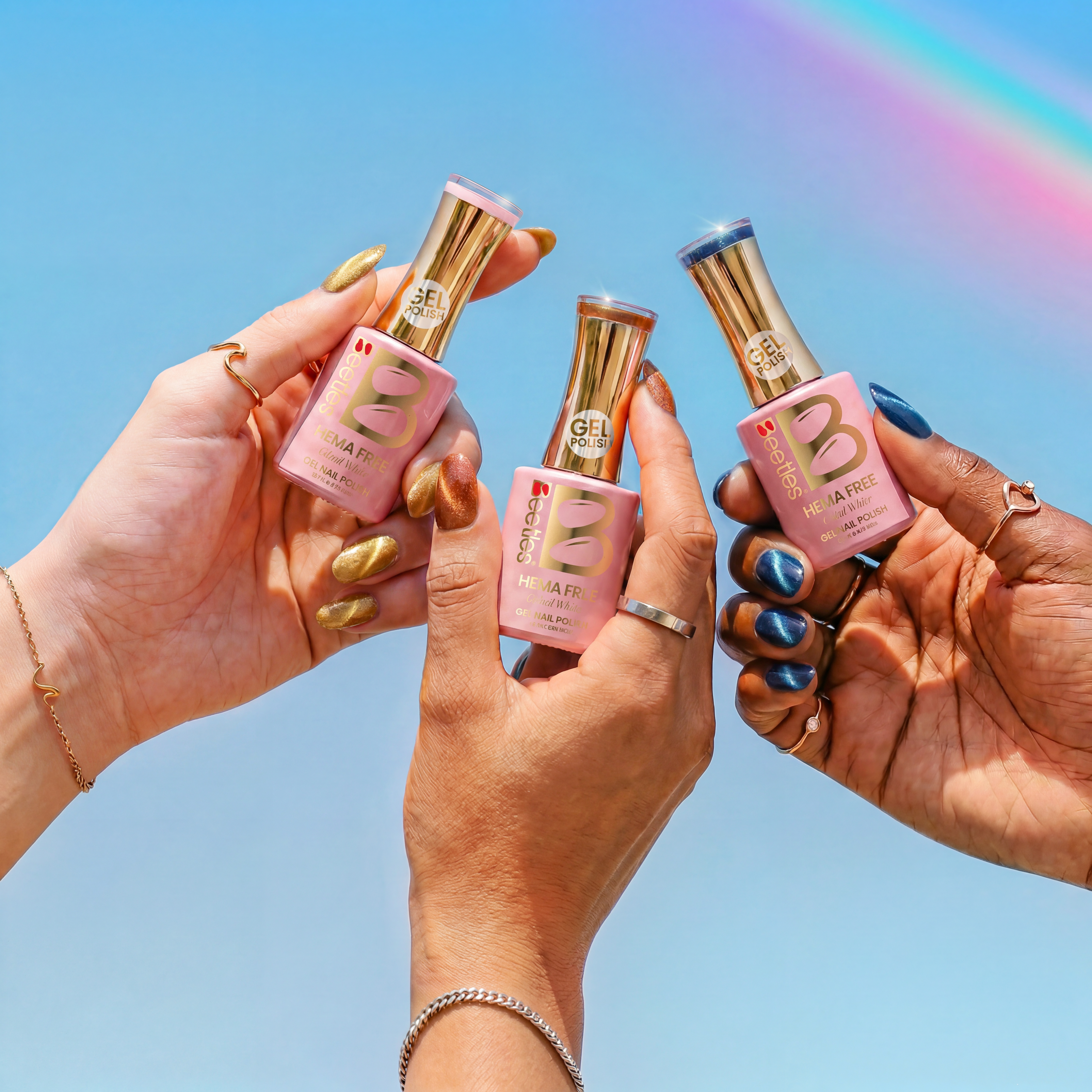 Beetles Stay Shining Golden Mirage HEMA Free TPO Free 6 Colors Cat Eye Gel Polish Set 7.5ml