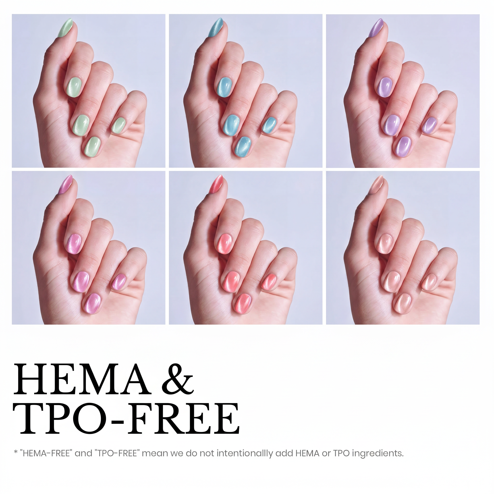 Beetles Stay Shining Fairy Garden HEMA Free TPO Free 6 Colors Cat Eye Gel Polish Set 7.5ml