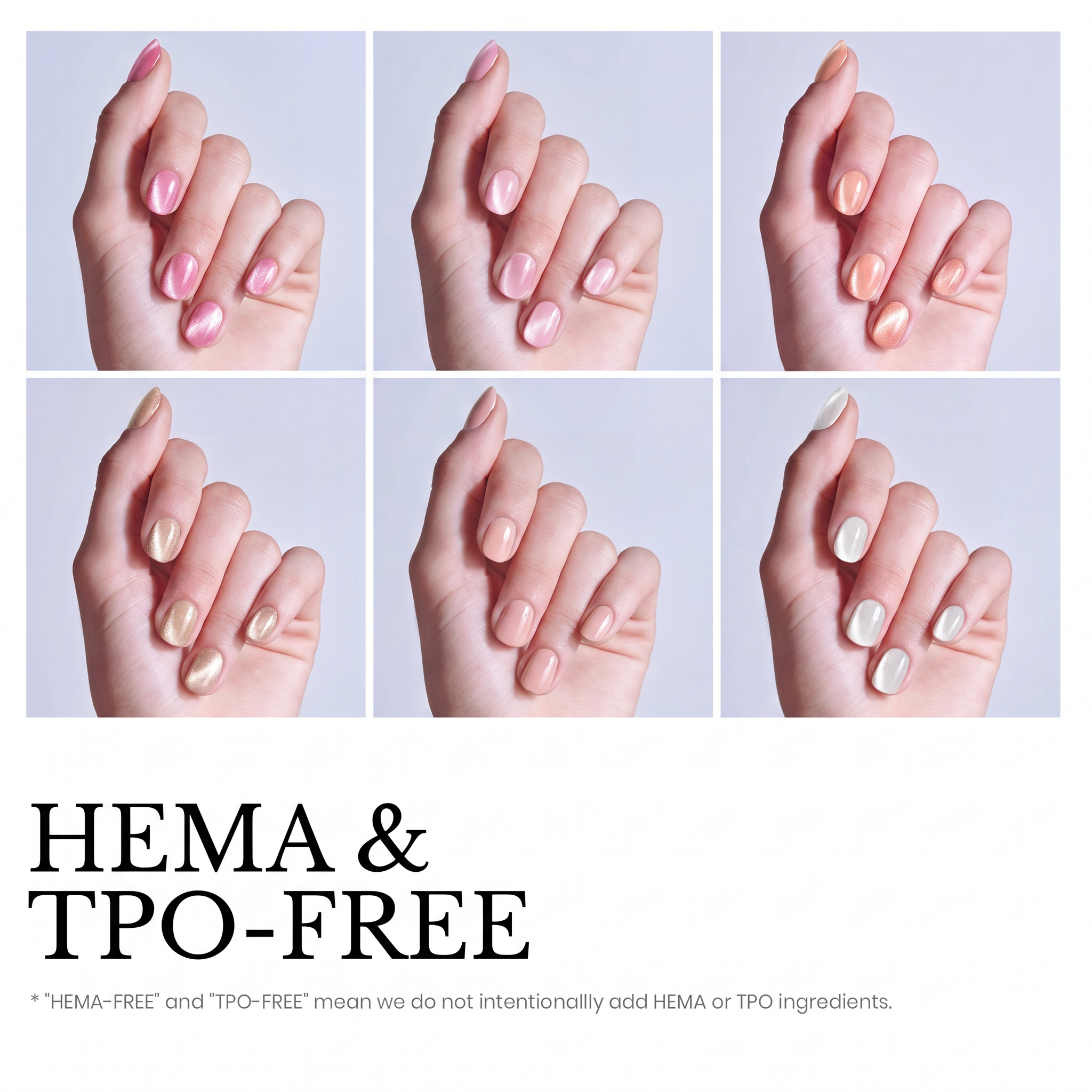 Beetles Stay Shining Pink Velvet HEMA Free TPO Free 6 Colors Cat Eye Gel Set 7.5ml